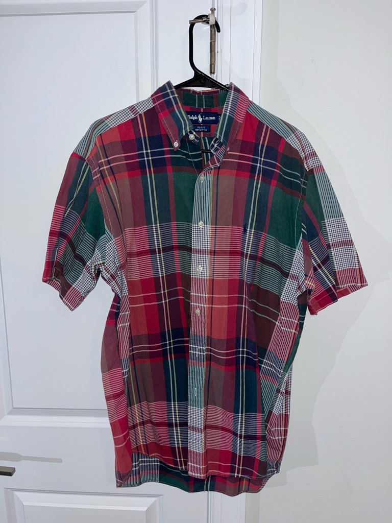 Mens Polo By Ralph Lauren Pony Madras Ss Plaid India Shirt M Blake